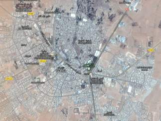 Vista aérea de la ciudad de Tiznit al sur de Marruecos.