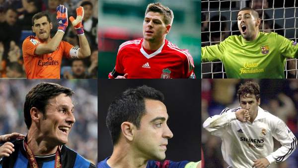Casillas, Gerrard, Valdés, Zanetti, Xavi y Raúl Casillas, Gerrard, Valdés, Zanetti, Xavi y Raúl