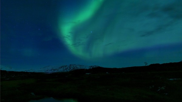 Northern lights above the Mt. Hekla volcano in Southern Iceland Northern lights above the Mt. Hekla volcano in Southern Iceland