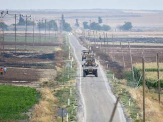 Soldados turcos en la frontera con Siria
