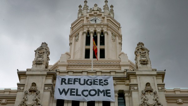 'Refugees Welcome' en el Ayuntamiento de Madrid 'Refugees Welcome' en el Ayuntamiento de Madrid