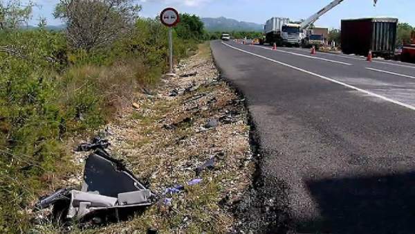 Punto negro de circulación en la carretera N-340 a la altura de Camarles, en Tarragona Punto negro de circulación en la carretera N-340 a la altura de Camarles, en Tarragona