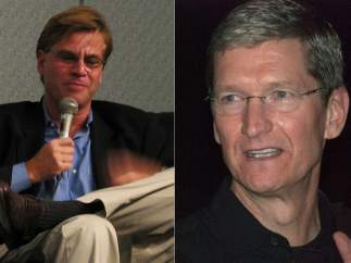Aaron Sorkin y Tim Cook