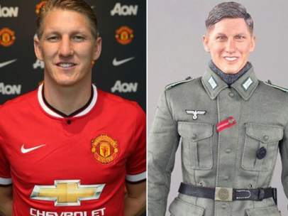 Bastian Schweinsteiger y un muñeco nazi