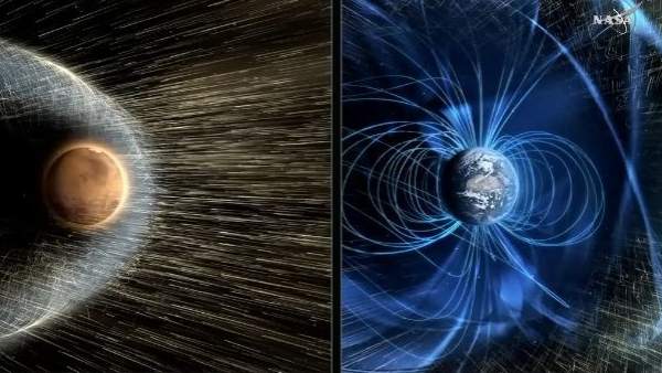 Resultado de imagen de Los vientos solares arrancaron el campo matn´ñetico de Marte