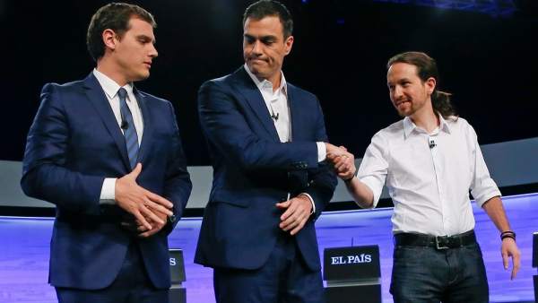 Albert Rivera, Pedro Sánchez y Pablo Iglesias