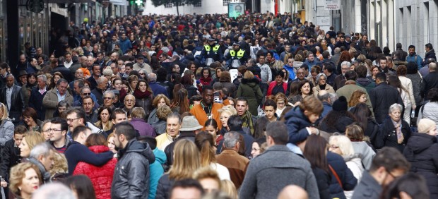El centro de Madrid, colapsado