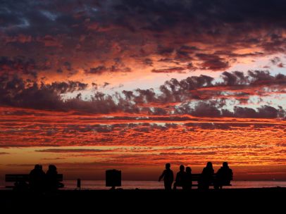 Atardecer nuboso en Gaza