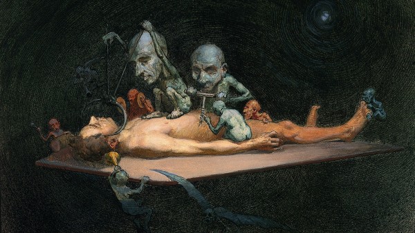 An unconscious naked man, R Cooper, 1912 An unconscious naked man, R Cooper, 1912