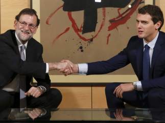 Rajoy y Rivera, reunidos en el Congreso