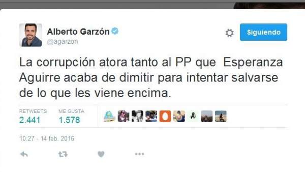 Tuit de Alberto Garzón Tuit de Alberto Garzón