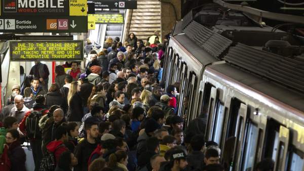 Huelga de metro en Barcelona Huelga de metro en Barcelona