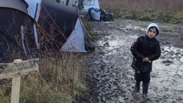 Campo de refugiados en Grande-Synthe Campo de refugiados en Grande-Synthe