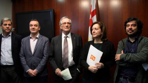 Responsables municipales del Ajuntament de Barcelona de los grupos de CiU, C's, PP, PSC y ERC. Responsables municipales del Ajuntament de Barcelona de los grupos de CiU, C's, PP, PSC y ERC.