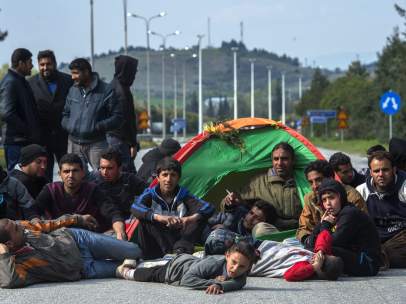 Refugiados en la frontera con Macedonia