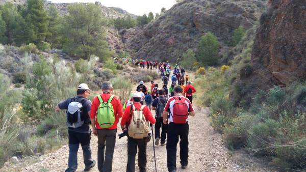 Los senderistas en el recorrido 'Las Arrodeas-La Cerrá' en Olula del Río. Los senderistas en el recorrido 'Las Arrodeas-La Cerrá' en Olula del Río.