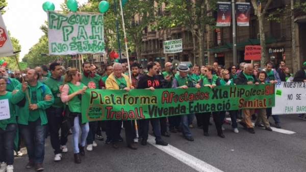 Manifestació de la Plataforma d'Afectats per la Hipoteca (PAH) en el centre de Barcelona. Manifestació de la Plataforma d'Afectats per la Hipoteca (PAH) en el centre de Barcelona.