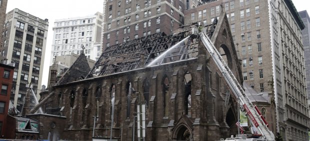Incendio en una catedral ortodoxa
