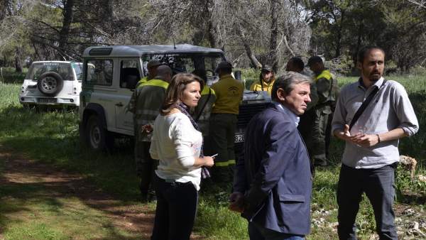 Cobo, Ortega y Bueno, en el simulacro de incencio en la Cruz de la Chimba. Cobo, Ortega y Bueno, en el simulacro de incencio en la Cruz de la Chimba.