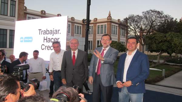 Bendodo, Francisco de la Torre, Rajoy y Moreno en Málaga Bendodo, Francisco de la Torre, Rajoy y Moreno en Málaga