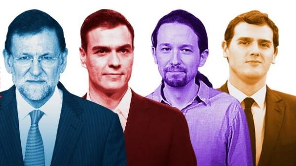 Mariano Rajoy, Pedro Sánchez, Pablo Iglesias y Albert Rivera. Mariano Rajoy, Pedro Sánchez, Pablo Iglesias y Albert Rivera.