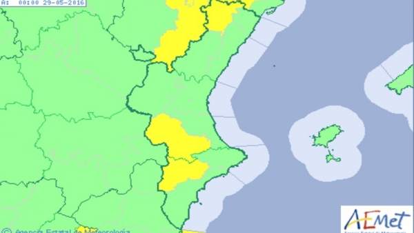 Alerta amarilla en el interior de la Comunitat por viento Alerta amarilla en el interior de la Comunitat por viento