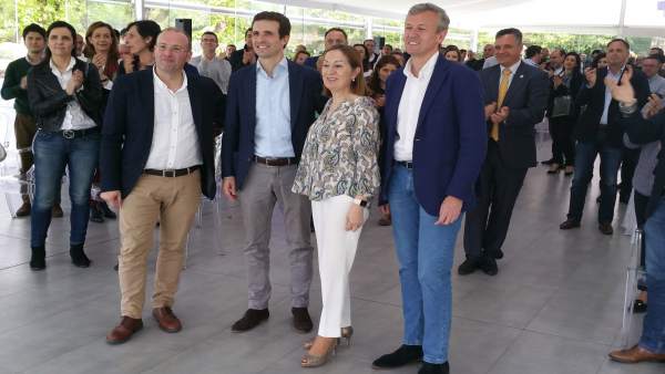 Miguel Tellado, Pablo Casado, Ana Pastor y Alfonso Rueda en un acto del PP Miguel Tellado, Pablo Casado, Ana Pastor y Alfonso Rueda en un acto del PP
