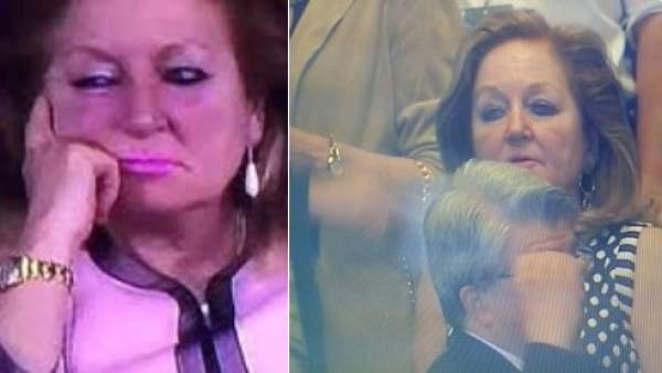 'La mujer de rosa', en el palco de San Siro 'La mujer de rosa', en el palco de San Siro