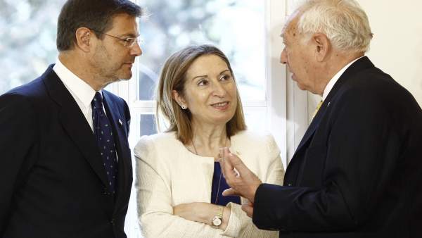 Rafael Catalá, Ana Pastor y José Manuel García Margallo en Moncloa. Rafael Catalá, Ana Pastor y José Manuel García Margallo en Moncloa.