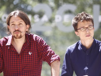 Pablo Iglesias e Íñigo Errejón en la presentación de la campaña de Podemos