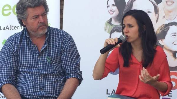 Ione Belarra y el portavoz de Equo, Juantxo López Uralde, en un acto en Tudela Ione Belarra y el portavoz de Equo, Juantxo López Uralde, en un acto en Tudela
