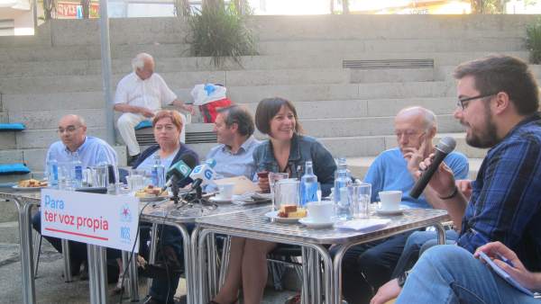 La portavoz nacional del BNG, Ana Pontón, en un desayuno en Vigo La portavoz nacional del BNG, Ana Pontón, en un desayuno en Vigo