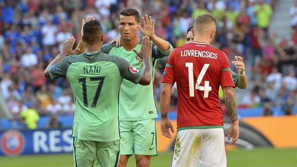 Cristiano y Nani ante Hungría Cristiano y Nani ante Hungría