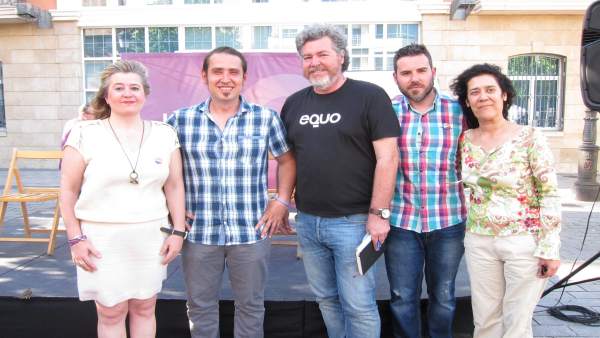 López de Uralde con Garrido y Barrio junto a candidatos Unidos Podemos López de Uralde con Garrido y Barrio junto a candidatos Unidos Podemos