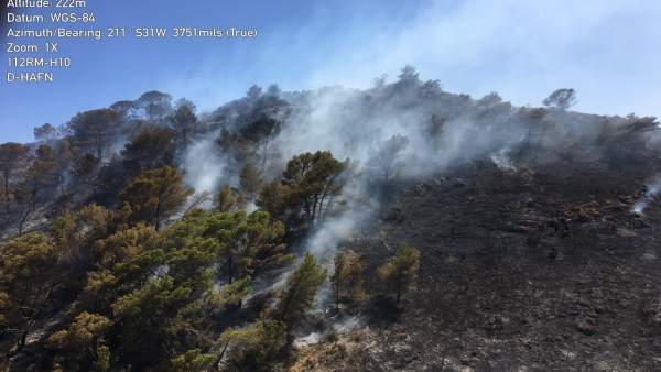 Incendio forestal en Portmán (La Unión) Incendio forestal en Portmán (La Unión)