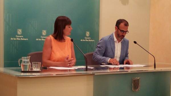 Armengol y Barceló en rueda de prensa Armengol y Barceló en rueda de prensa