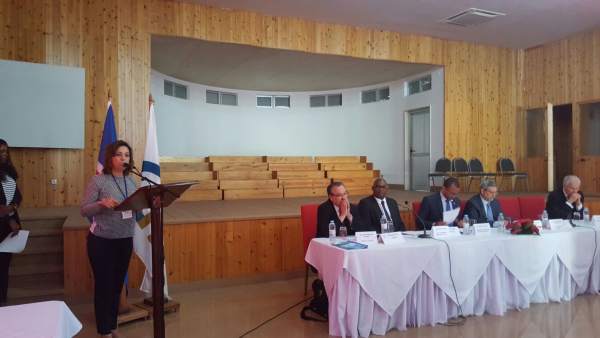 La alcaldesa, durante su intervención en Cabo Verde La alcaldesa, durante su intervención en Cabo Verde