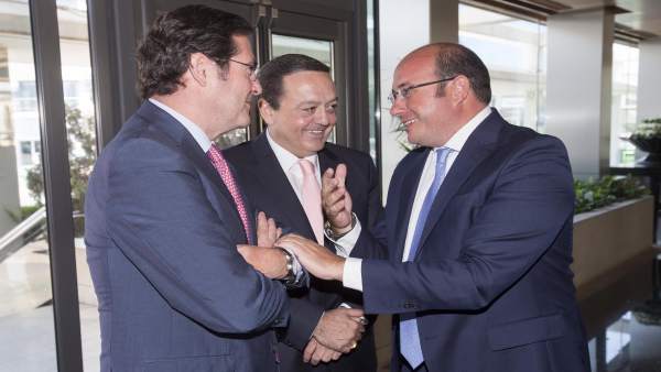 Garamendi, Albarracín y Pedro Antonio Sánchez en Asamblea General CROEM Garamendi, Albarracín y Pedro Antonio Sánchez en Asamblea General CROEM