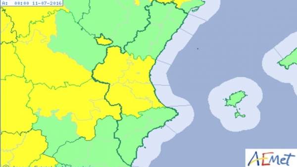 Alerta amarilla por altas temperaturas en la provincia de Valencia Alerta amarilla por altas temperaturas en la provincia de Valencia