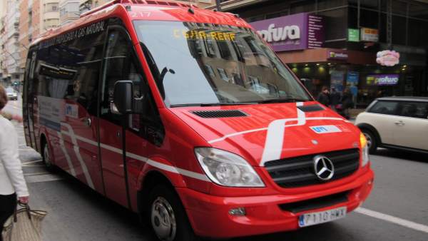 Autobús de la línea roja de Murcia. Bus Autobús de la línea roja de Murcia. Bus
