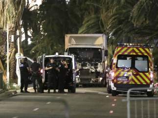 El camión del atentado de Niza