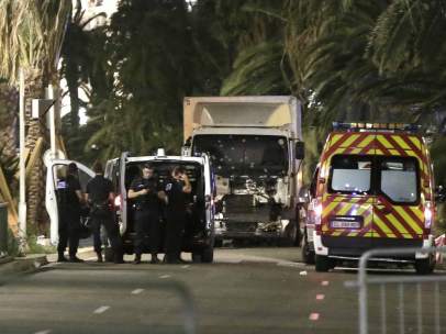 El camión del atentado de Niza