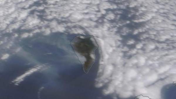 Imágenes de la NASA donde se ve el incendio de La Palma y los cambios del viento Imágenes de la NASA donde se ve el incendio de La Palma y los cambios del viento