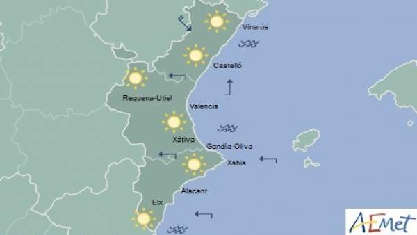 Predicción del tiempo en la Comunitat para este sábado Predicción del tiempo en la Comunitat para este sábado