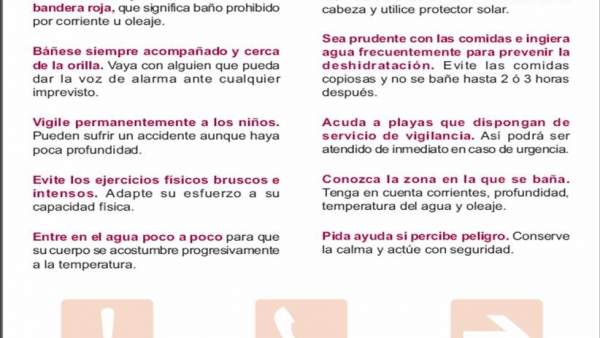 Recomendaciones para un baño seguro Recomendaciones para un baño seguro