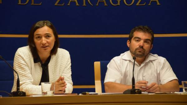 Cristina Palacín y Alejandro Laguna, en rueda de prensa. Cristina Palacín y Alejandro Laguna, en rueda de prensa.