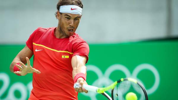 Nadal, durante su partido con Simon Nadal, durante su partido con Simon