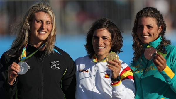 Luuka Jones, Maialen Chourraut y Jessica Fox Luuka Jones, Maialen Chourraut y Jessica Fox