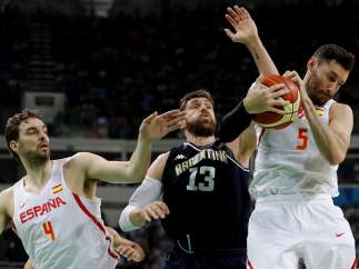 Pau Gasol, Nocioni y Rudy Fernández