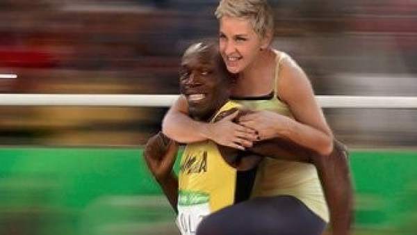 Usain Bolt y Ellen DeGeneres Usain Bolt y Ellen DeGeneres
